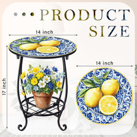 Cinnvoice two-layer design side table maximizes space for plants and drinks.