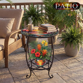 Cinnvoice versatile table supports drinks, decor, or small plants throughout a room.