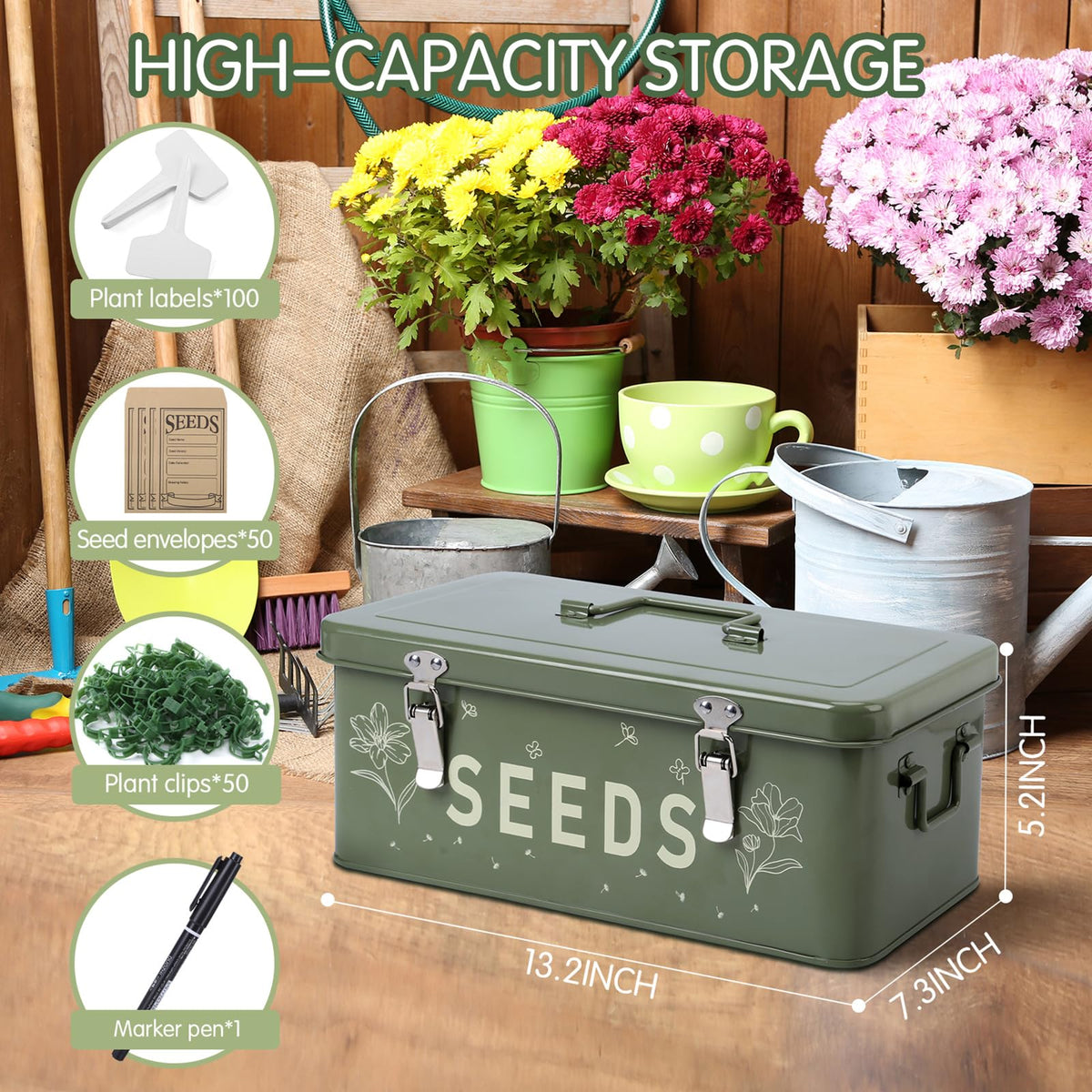 Cinpode seed packet container keeps seeds neatly separated and labeled