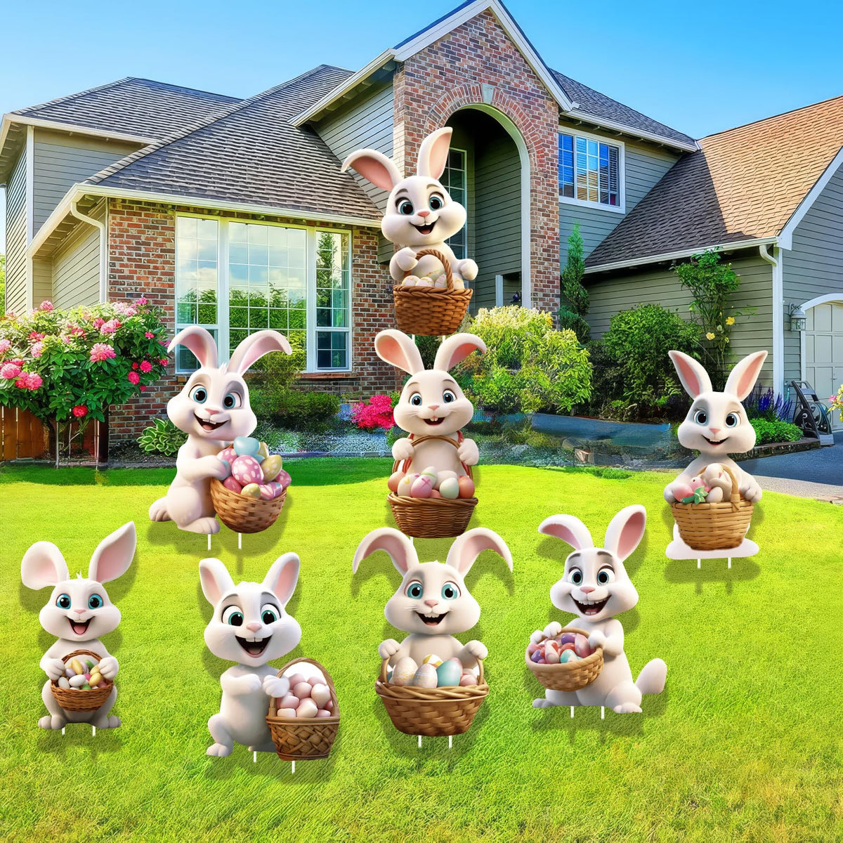 CiniQy bunny yard sign up to 48 inches tall, eye-catching Easter decoration