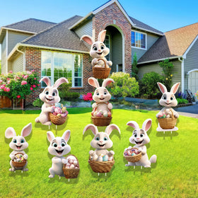 CiniQy bunny yard sign up to 48 inches tall, eye-catching Easter decoration