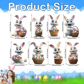 CiniQy bunny yard sign with stake, durable plastic for long-lasting spring display