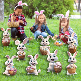 CiniQy garden Easter decor bunnies, oversized signs improve yard visibility