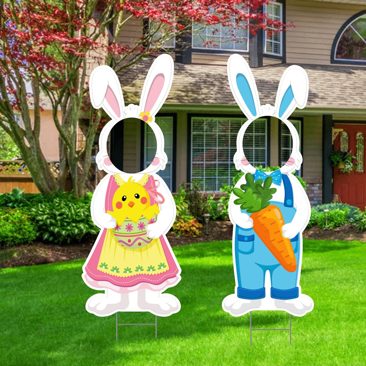 CiniQy Easter yard decor with stakes brightens front yards.