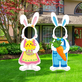 CiniQy Easter yard decor with stakes brightens front yards.