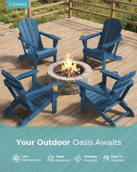 Ciokea Adirondack chair with retractable cup holder for outdoor beverages
