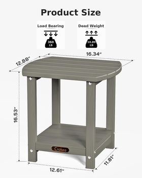 Ciokea Adirondack side table made with weather-resistant polyethylene for outdoor use
