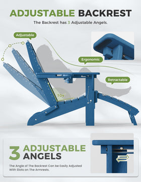 Ciokea foldable outdoor chair with retractable footrest ready for poolside lounging.