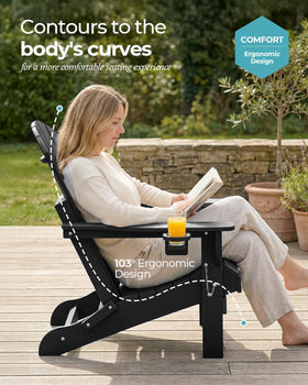 Ciokea lawn chair with widened armrests for comfort and support