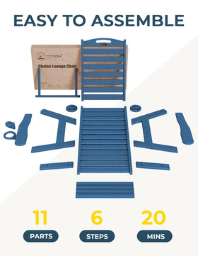 Ciokea lounge chair durable HDPE resists fading and cracking.