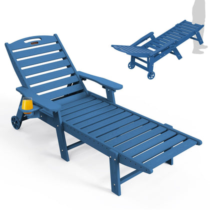 Ciokea lounge chair outdoor azure blue, oversized seating ideal for sunbathing.