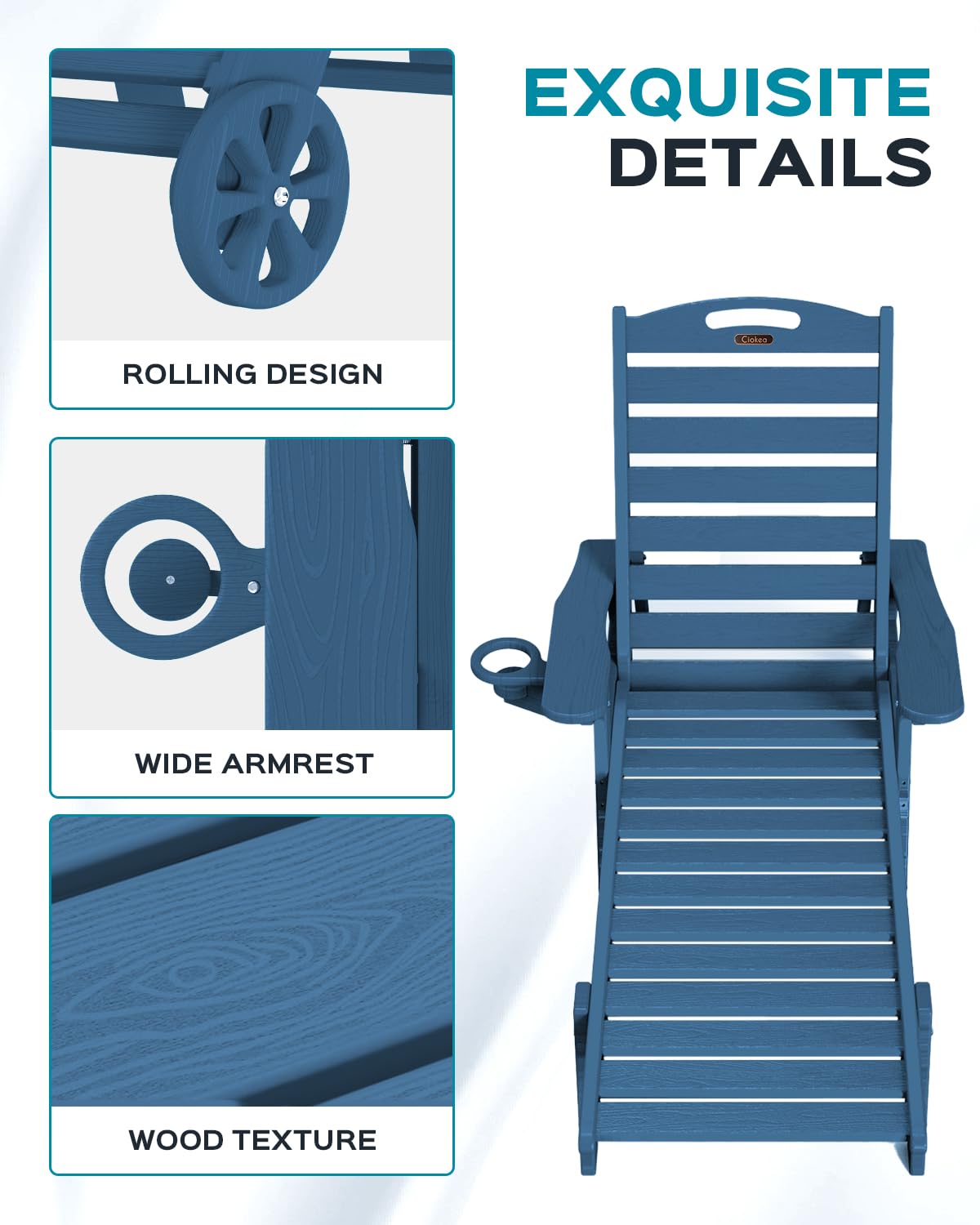 Ciokea lounge chair wide armrests provide sturdy support.