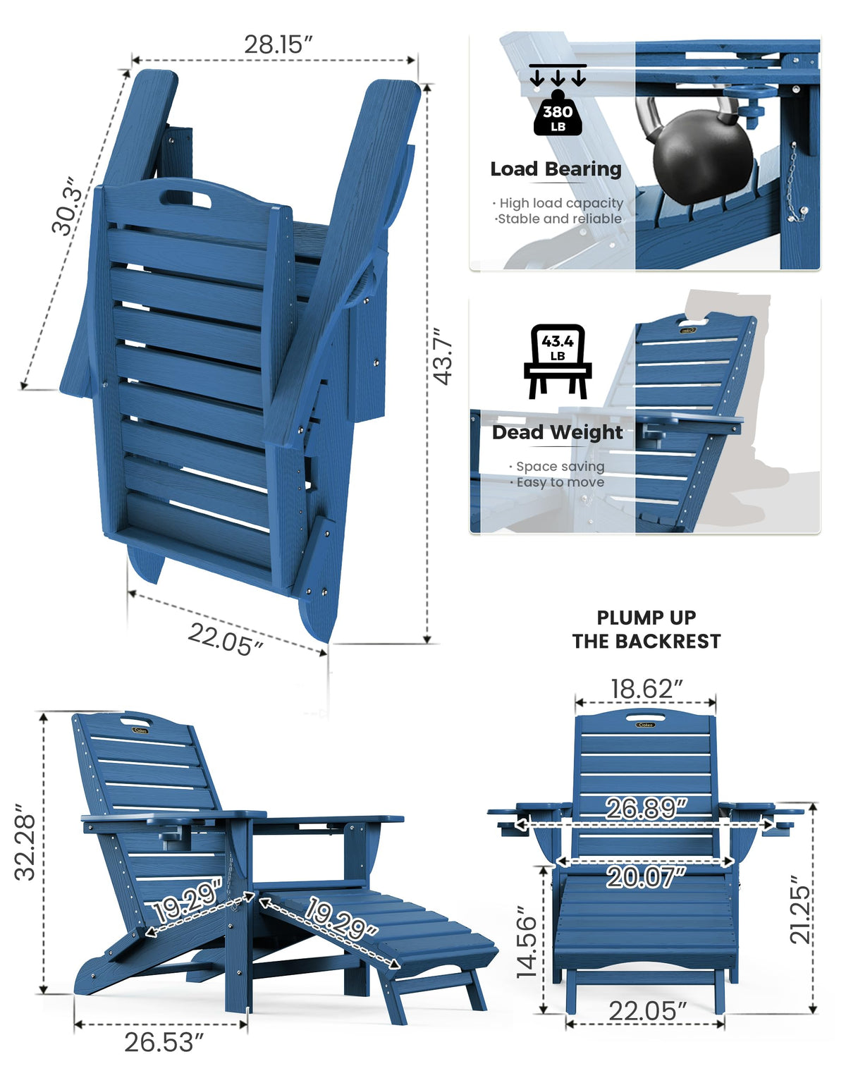 Ciokea weather-resistant HDPE lounge chair ready for year-round patio use.