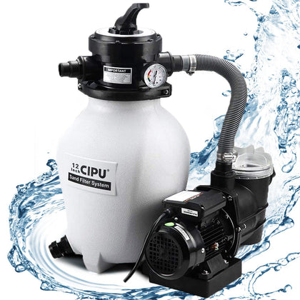 CIPU 12-inch sand filter tank view for quick pool clarity.