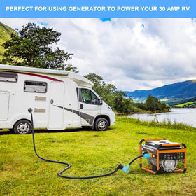 CircleCord 12-inch length keeps generator-to-RV setup compact.