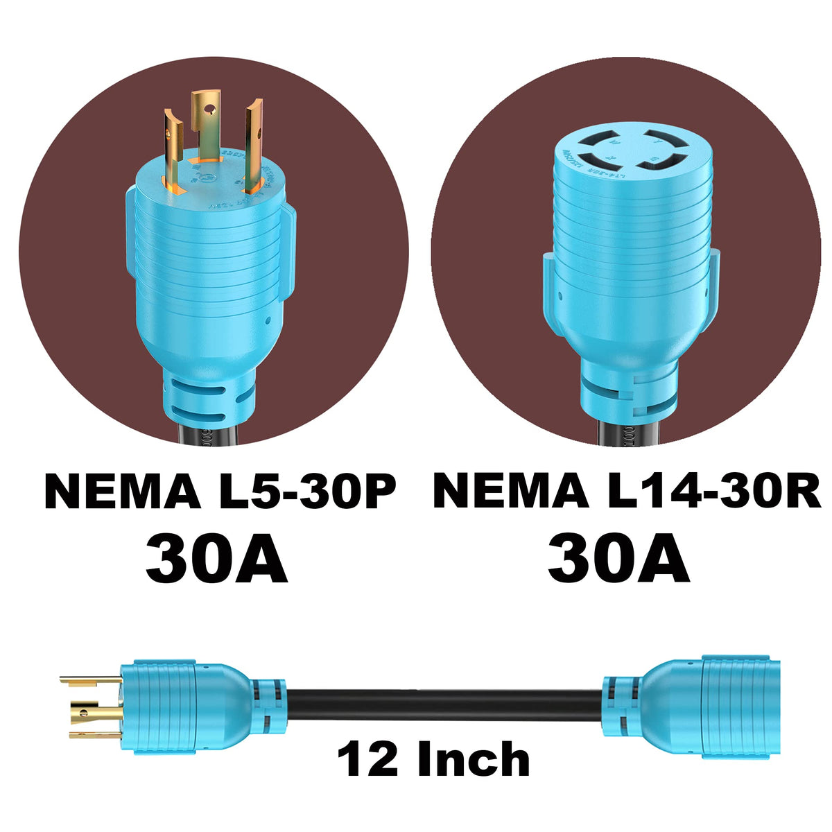 CircleCord L14-30R outlet-compatible cord for safe 125/250V transfers.