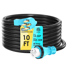 CircleRiver 50A generator cord with NEMA 14-50P to SS2-50R for reliable power transfer