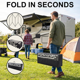 CircleRoad RV Outdoor Rug 9x12 waterproof surface ideal for damp setups.
