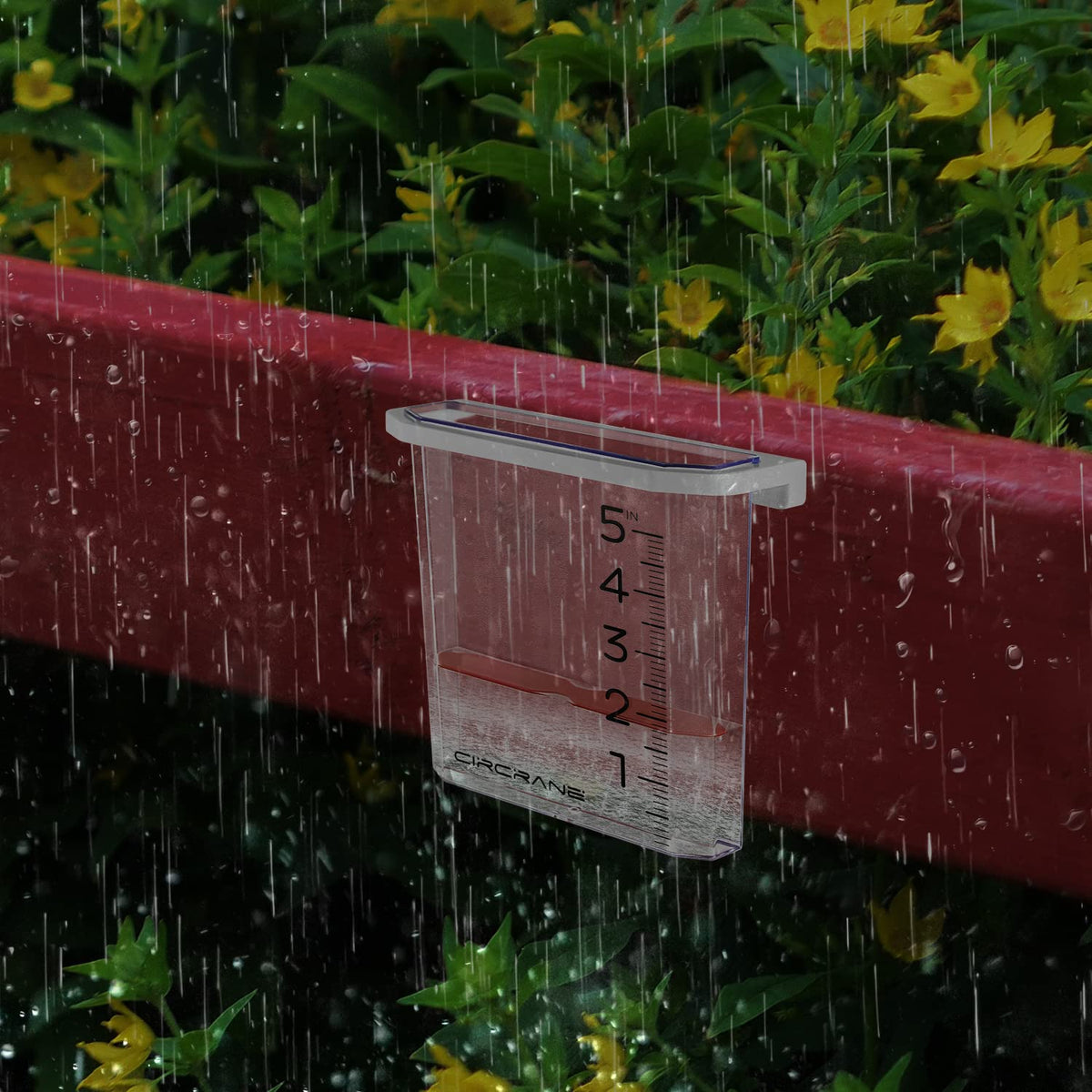 Circrane outdoor garden display blends with the yard while tracking rainfall