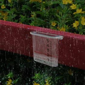 Circrane outdoor garden display blends with the yard while tracking rainfall