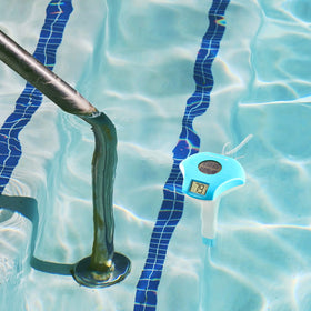 Circrane thermometer viewed at an angle for easy distance reading.