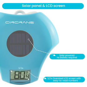 Circrane blue housing withstands sun and rain.