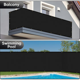 Cisvio balcony privacy setup using the screen for deck spaces.