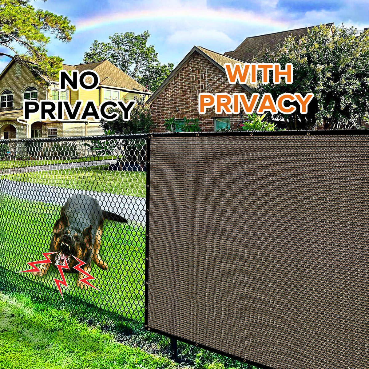 Cisvio heavy-duty windscreens shield yards and balconies from prying eyes.