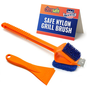 Citrusafe nylon grill brush head close-up for safe grill cleaning