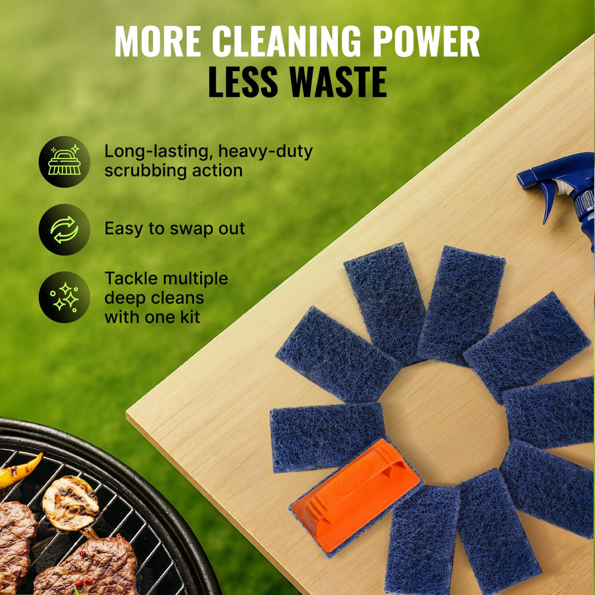 Citrusafe scrubber pad cleaning process enables pad reuse.