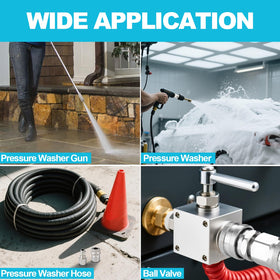 Ciunura premium stainless connectors withstand up to 5000 PSI for rugged use.