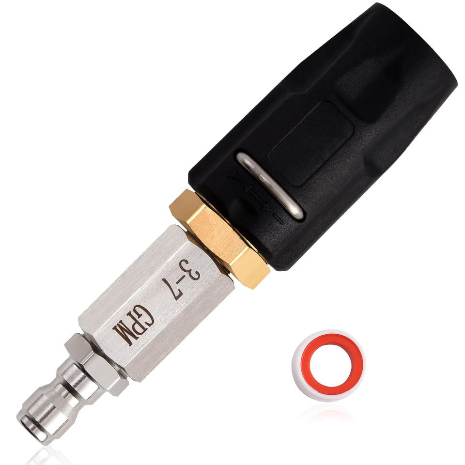 Ciunura downstream soft wash nozzle with 0-60° spray angle for versatile exterior cleaning.