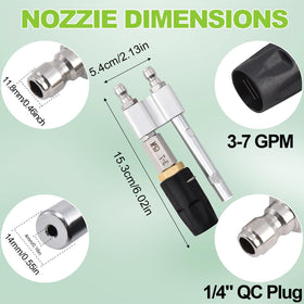 Ciunura extended-reach nozzle cleans high or distant areas up to 40 feet.