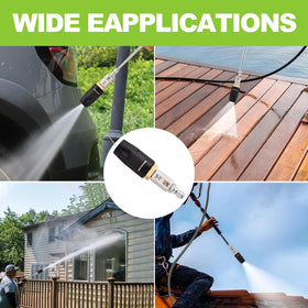 Ciunura nozzle simplifies patio cleaning with even coverage across surfaces.