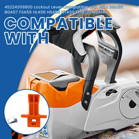 Ciuouient battery latch for Stihl BGA56/BGA57 aids quick maintenance checks.