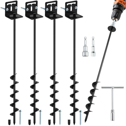 Ciyivak 26in ground anchor in soil for wind-resistant hold