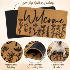 CiyvoLyeen doormat with coir-inspired fibers helps scrape dirt from shoes efficiently.