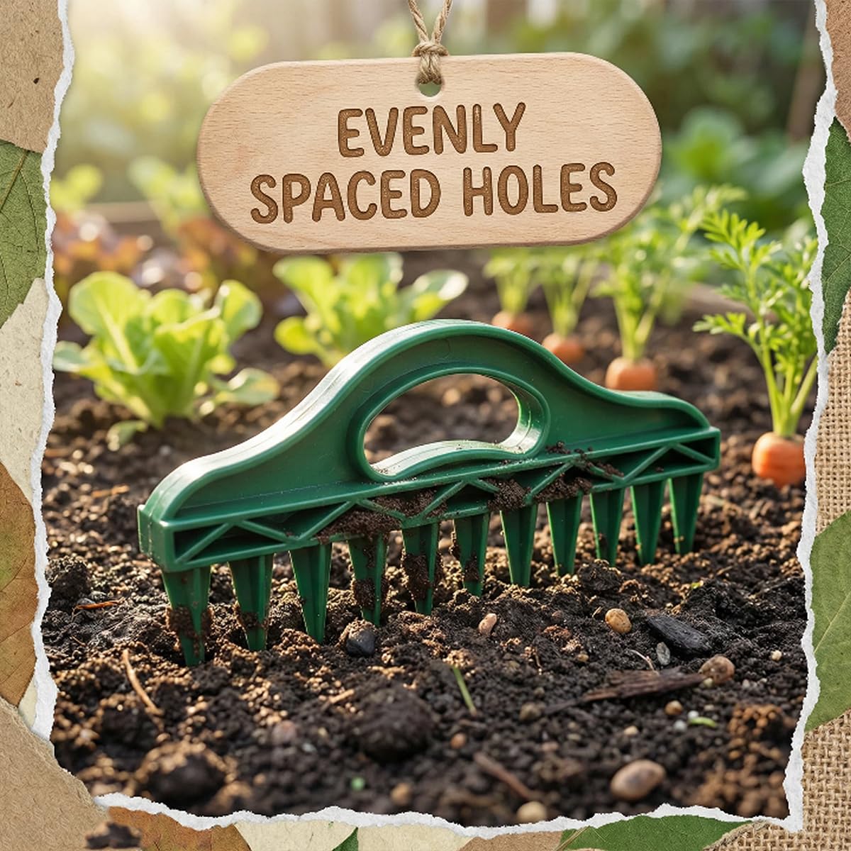 CJFNDFA Seed Planter Tool ergonomic grip for comfortable gardening sessions.