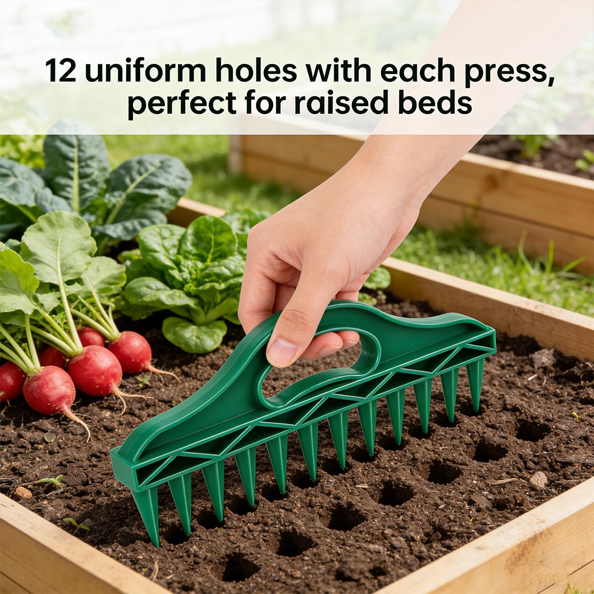 CJFNDFA Seed Planter Tool blunt-tip pins protect roots during transplanting.