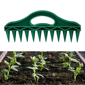 CJFNDFA Seed Planter Tool with 12-hole design for even seed rows in beds.