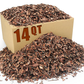 CJGQ 14qt orchid bark bag front, natural mulch for healthy orchid roots.