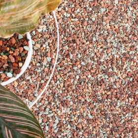 CJGQ 18lb mix lava rocks for plants showing a colorful stone blend for drainage and decorative use.