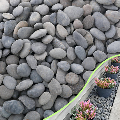CJGQ 18lb river rocks in a plant pot add tidy, decorative texture.