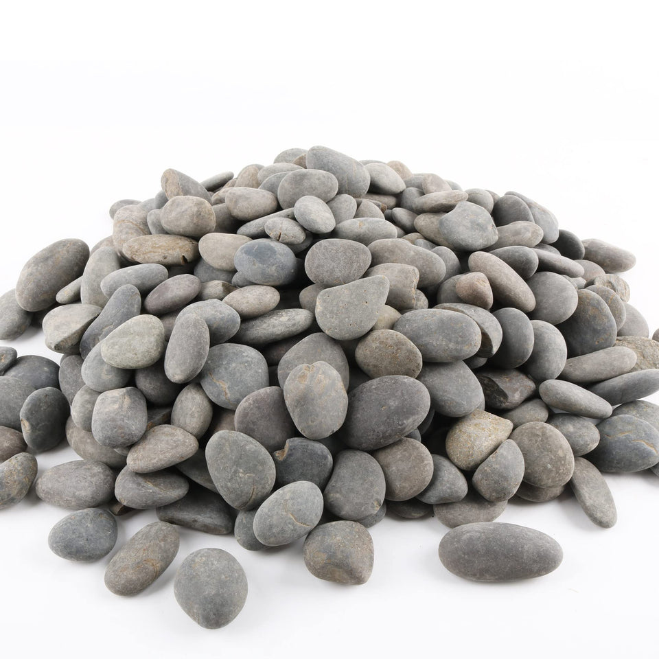CJGQ 18pounds river rocks 1inch grey smooth surface for durable garden accents.