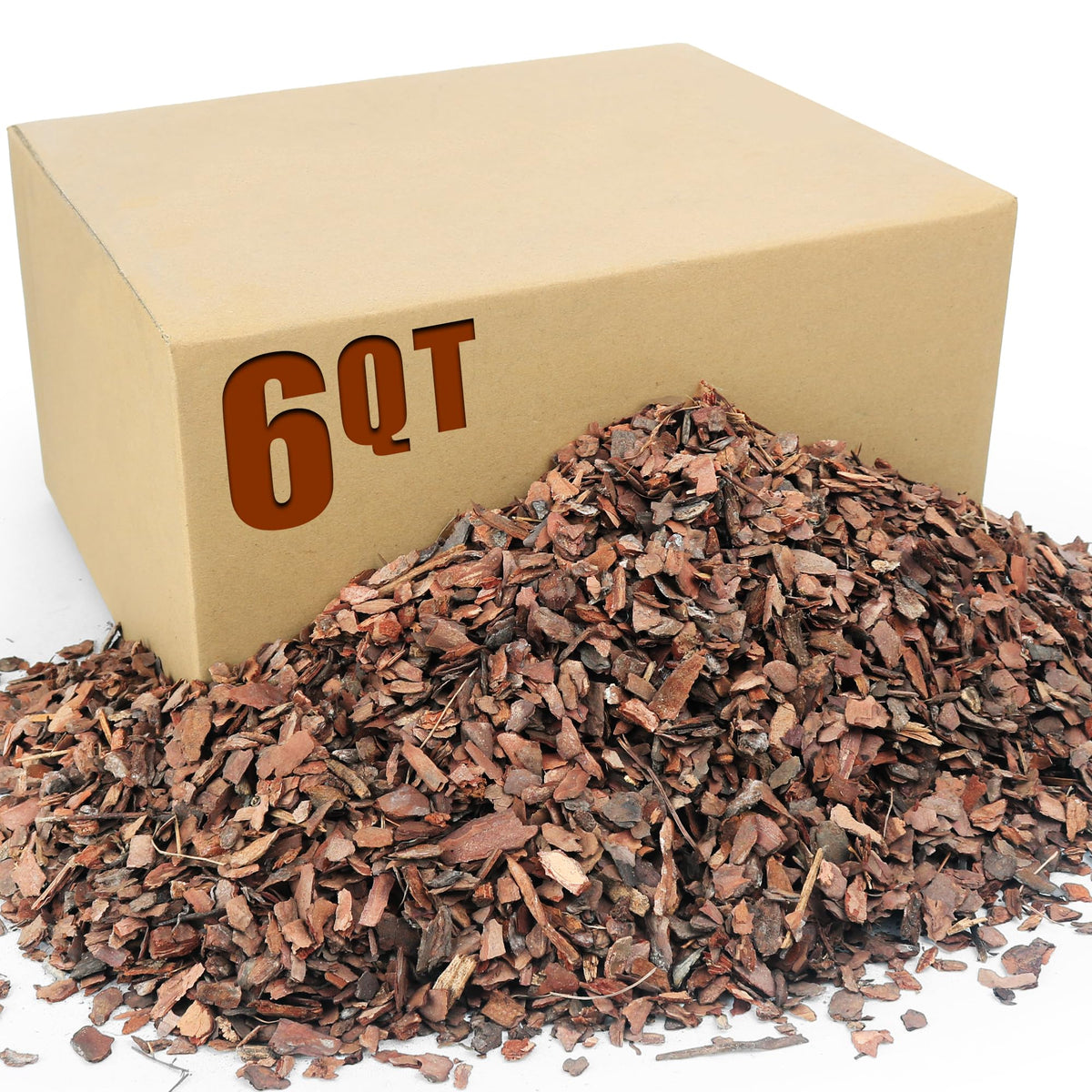 CJGQ 6qt orchid bark packaging showing ready-to-use mulch.