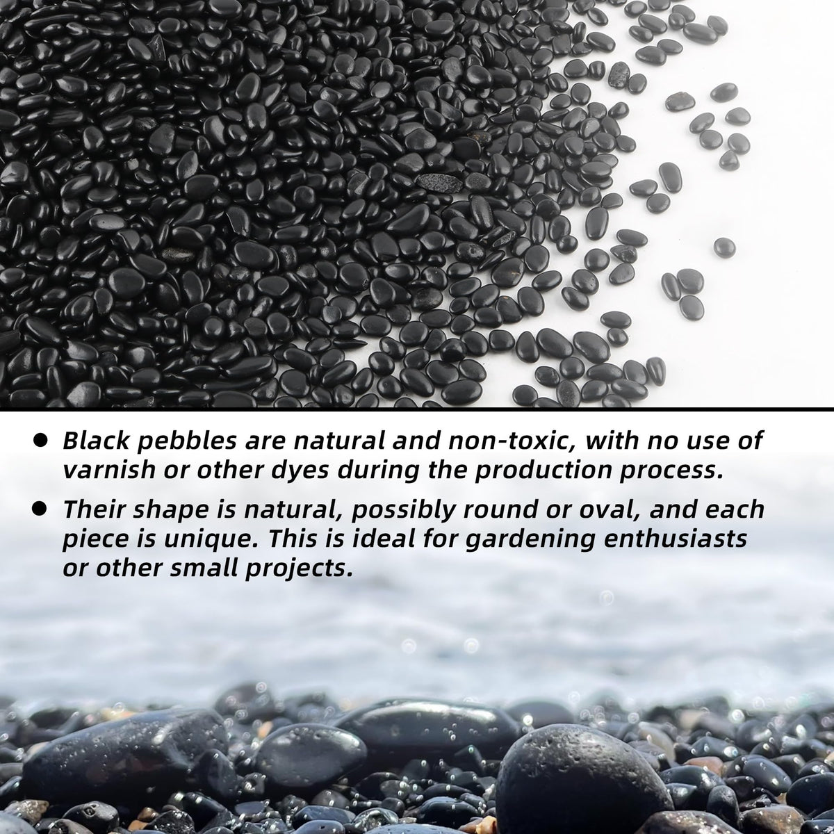 CJGQ black pebbles for potting, enhances succulent displays