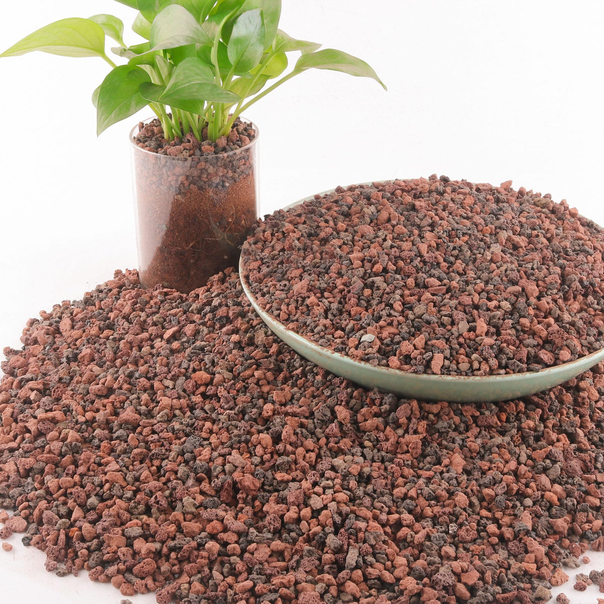 CJGQ 7lb mix lava rocks for landscaping with black and red tones for contrast and drainage