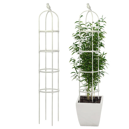 CJGQ garden trellis 6ft obelisk in white provides sturdy vertical support for climbing plants