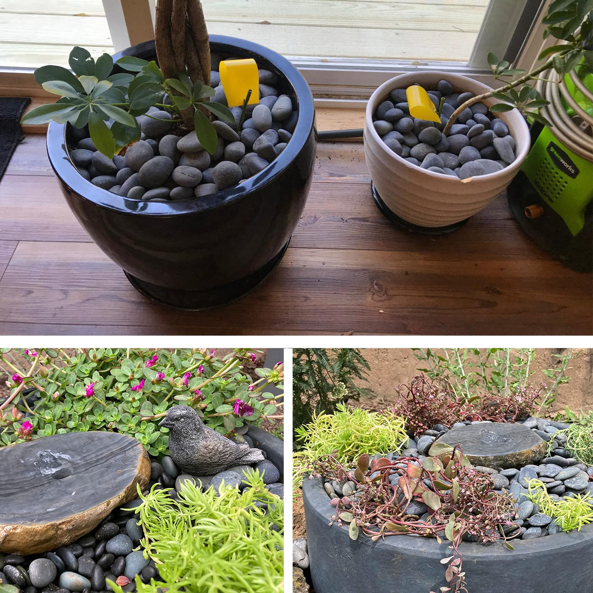 CJGQ eco-friendly stones resist deterioration compared to mulch.