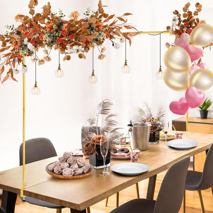 CJMYHOME over-table rod stand with clamps in gold for balloon arches at events